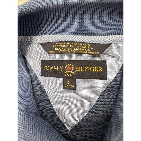 Tommy Hilfiger Golf Polo Shirt Adult Mens Extra Large Blue With Doy Short Sleeve - Picture 3 of 4